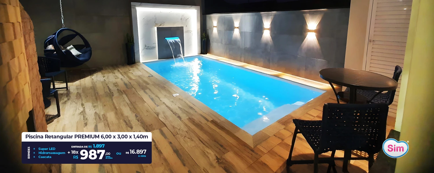 Piscinas De Fibra Retangular 6x3x1,40