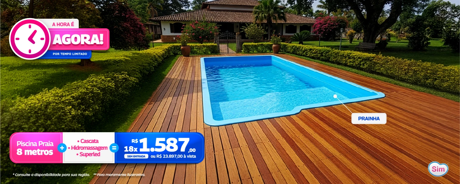 Piscina 8 Metros com Prainha