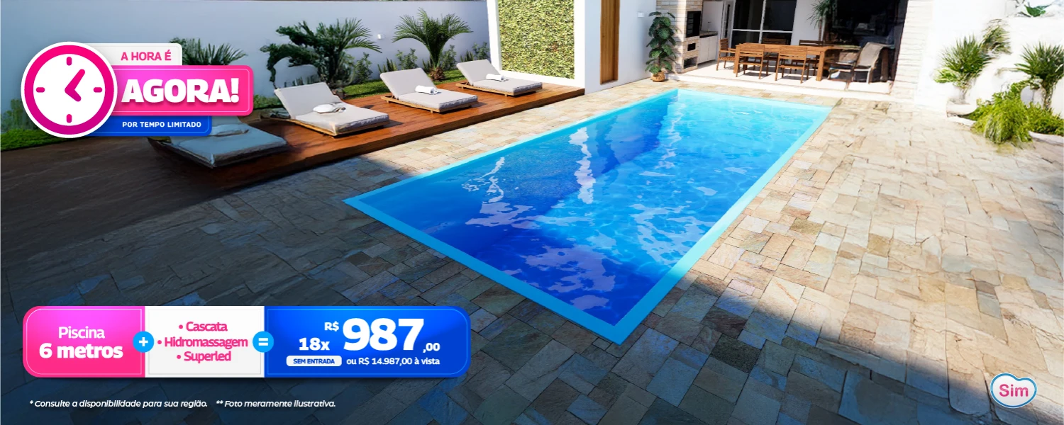 Piscina Retangular 6 Metros