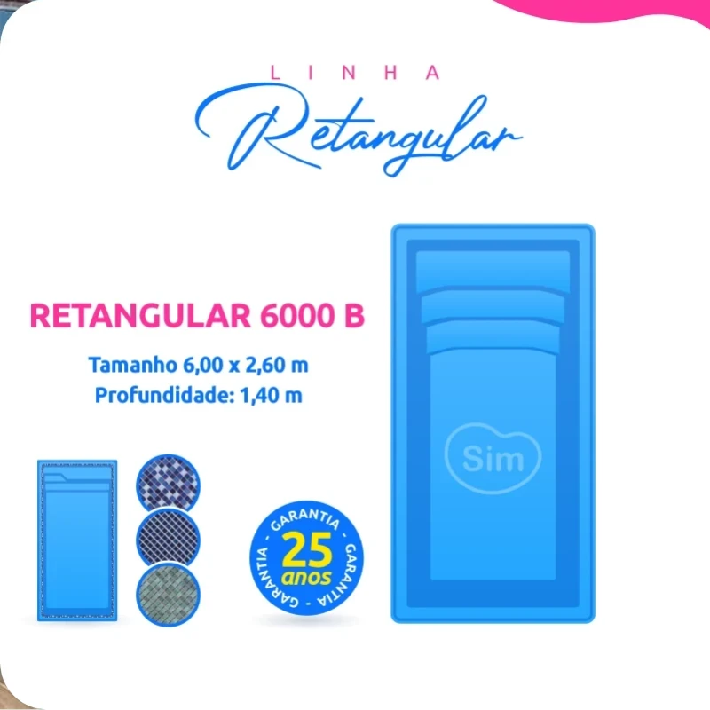 Piscina Retangular Slim 6 Metros