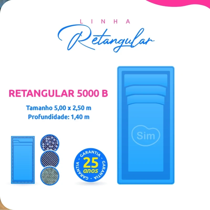 Piscina Retangular Slim 5 Metros