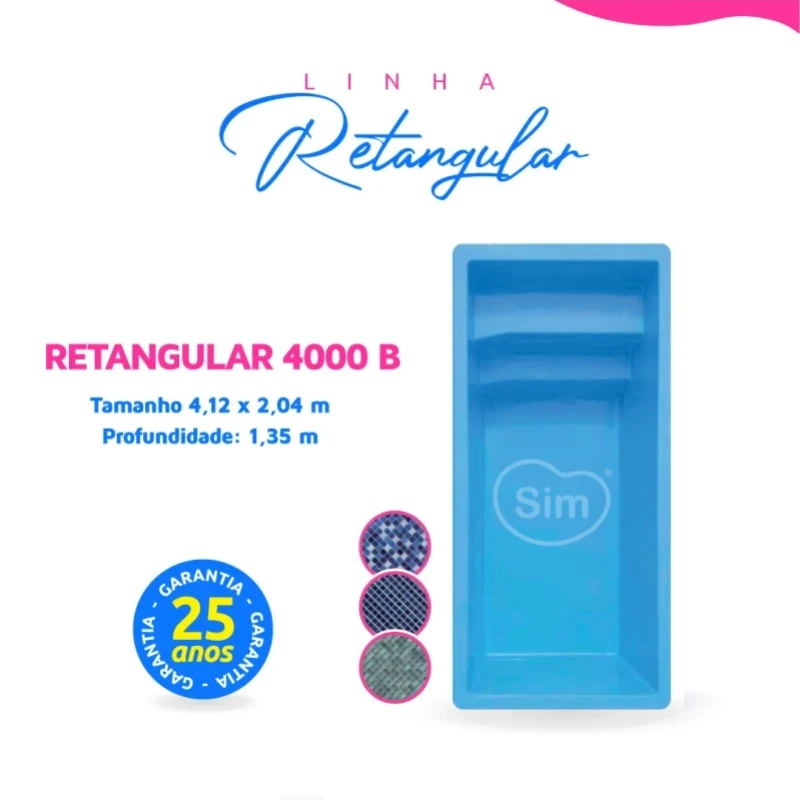 Piscina Retangular Slim 4000