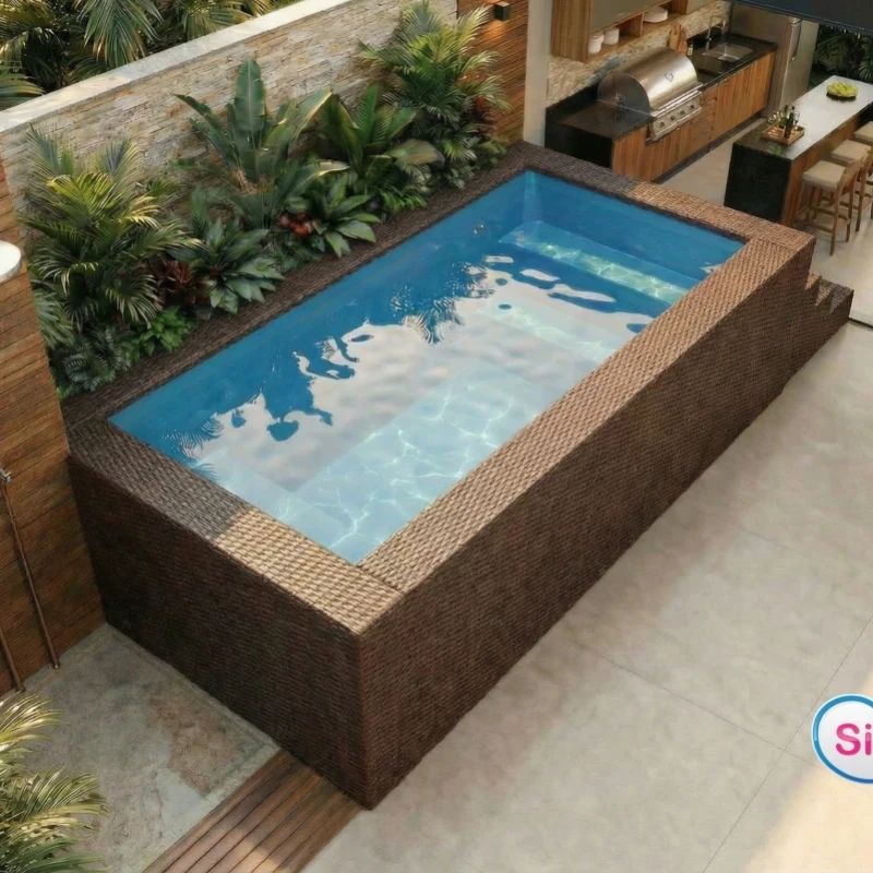 Piscina De Fibra Elevada Compacta 4000 | Sem Escavação