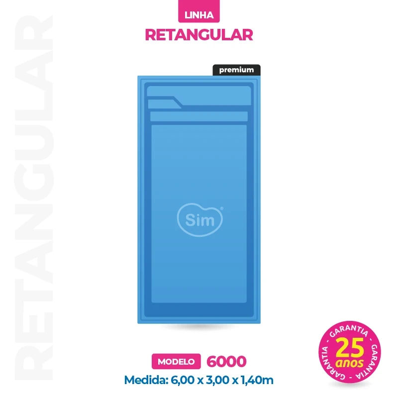 Piscina Retangular Premium 6 Metros