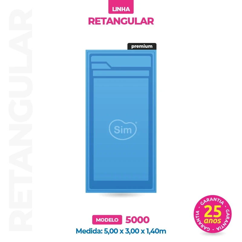 Piscina Retangular Premium 5 Metros