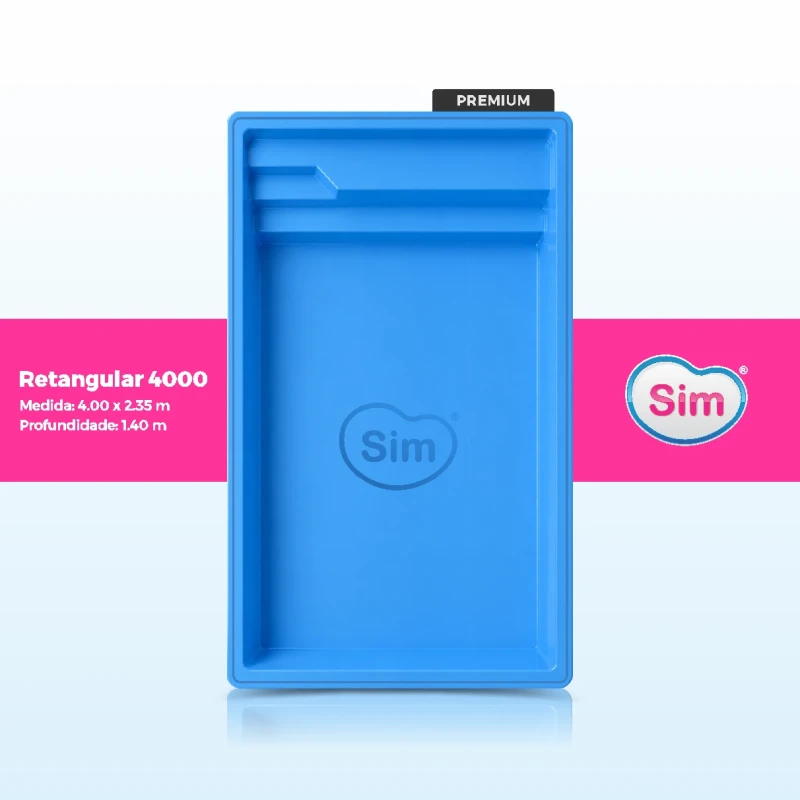 Piscina Retangular Premium 4 Metros