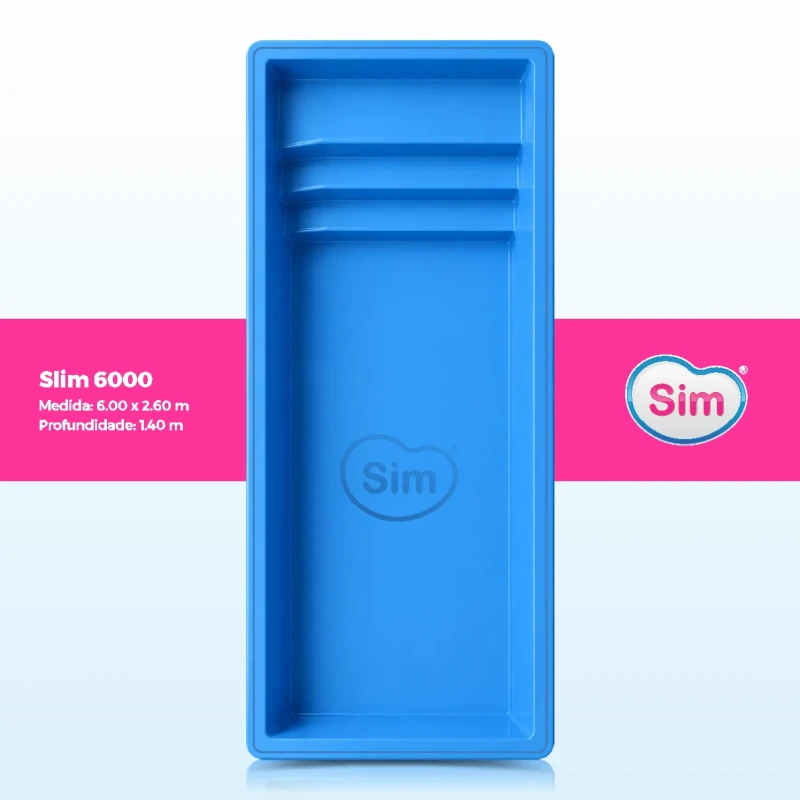 Piscina Retangular Slim 6 Metros